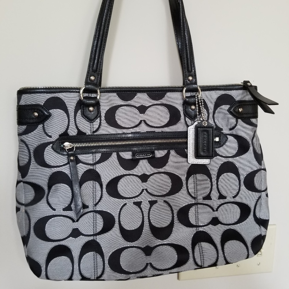 Coach Daisy Outline Signature Metallic Emma Tote